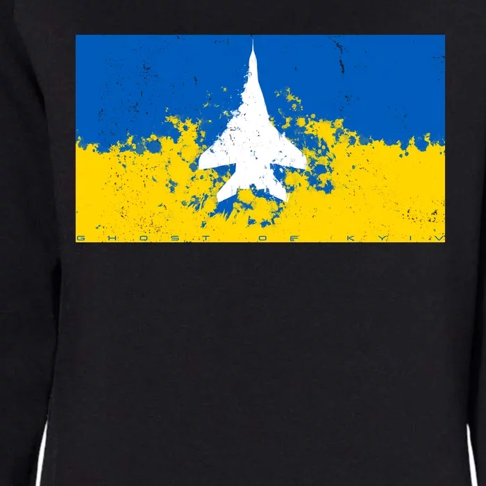 Ghost Of Kyiv Ukraine Flag Womens California Wash Sweatshirt