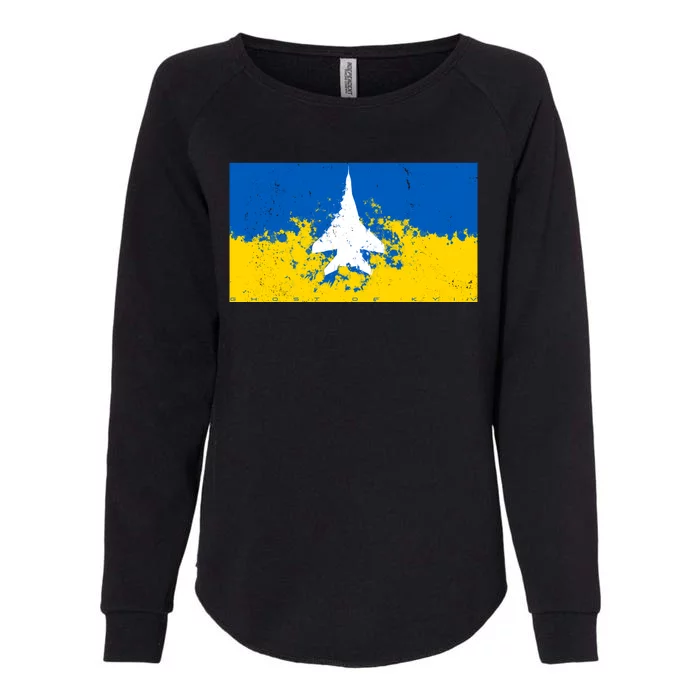 Ghost Of Kyiv Ukraine Flag Womens California Wash Sweatshirt