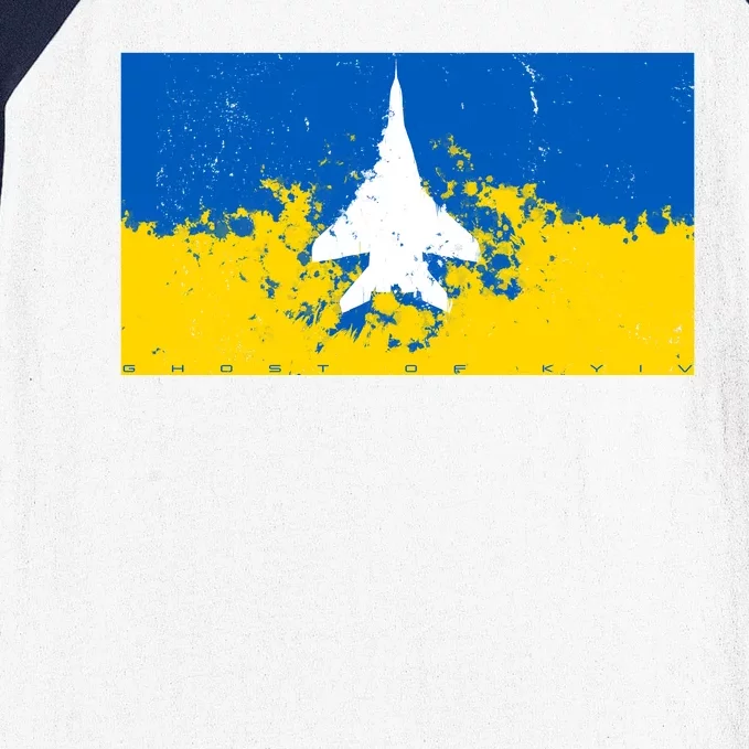 Ghost Of Kyiv Ukraine Flag Baseball Sleeve Shirt