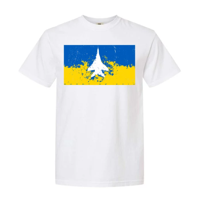 Ghost Of Kyiv Ukraine Flag Garment-Dyed Heavyweight T-Shirt