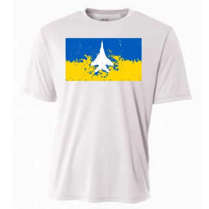 Ghost Of Kyiv Ukraine Flag Cooling Performance Crew T-Shirt