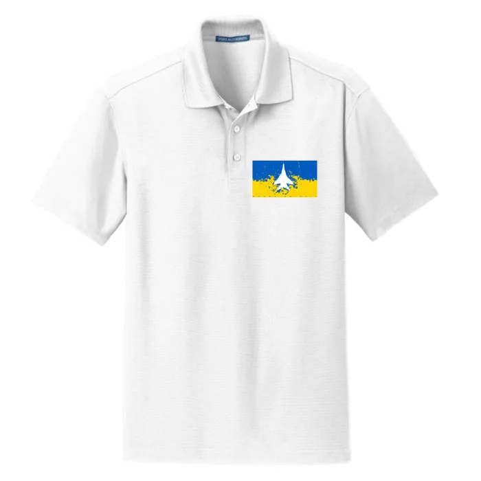 Ghost Of Kyiv Ukraine Flag Dry Zone Grid Performance Polo