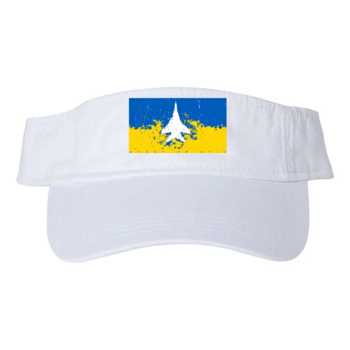 Ghost Of Kyiv Ukraine Flag Valucap Bio-Washed Visor