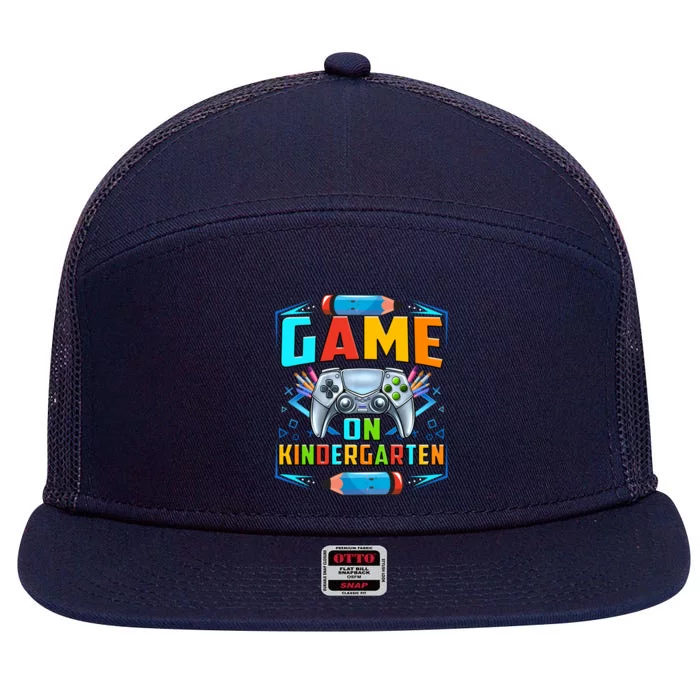 Game On Kindergarten Funny Back To School Video Games Cool Gift 7 Panel Mesh Trucker Snapback Hat