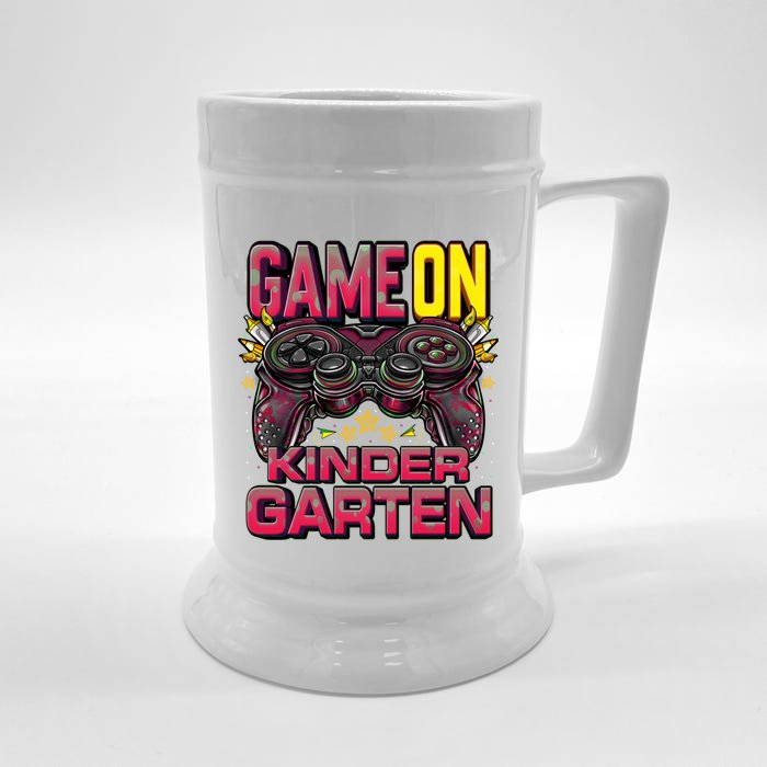 Game On Kindergarten Cute Gift Back To School Kindergarten Gift Front & Back Beer Stein