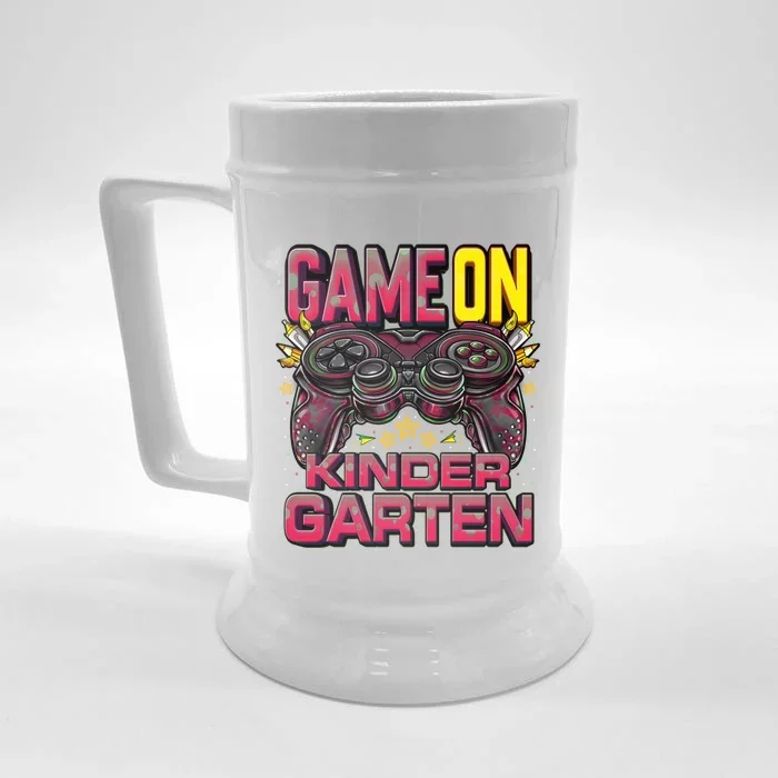 Game On Kindergarten Cute Gift Back To School Kindergarten Gift Front & Back Beer Stein