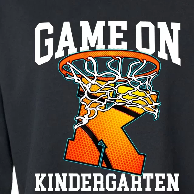 Game On Kindergarten Basketball Back To School Student Boy Cropped Pullover Crew