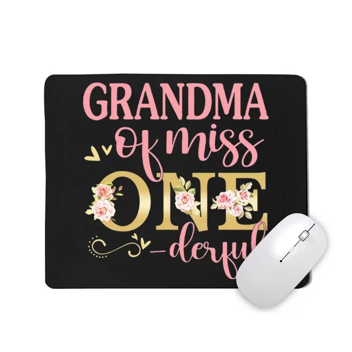 Grandma of Little Miss Onederful Birthday 1st Family Party Mousepad