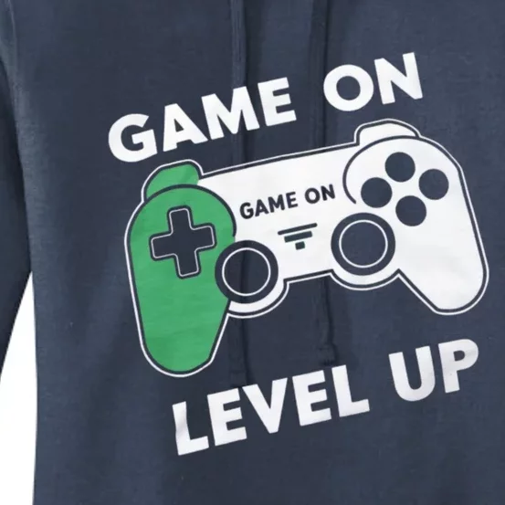 Game On Level Up Video Gamer Gift Women's Pullover Hoodie