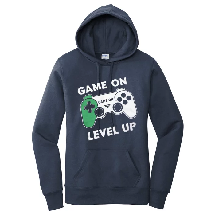 Game On Level Up Video Gamer Gift Women's Pullover Hoodie