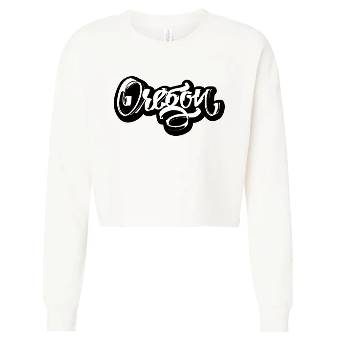 Graffiti Oregon Logo Cropped Pullover Crew