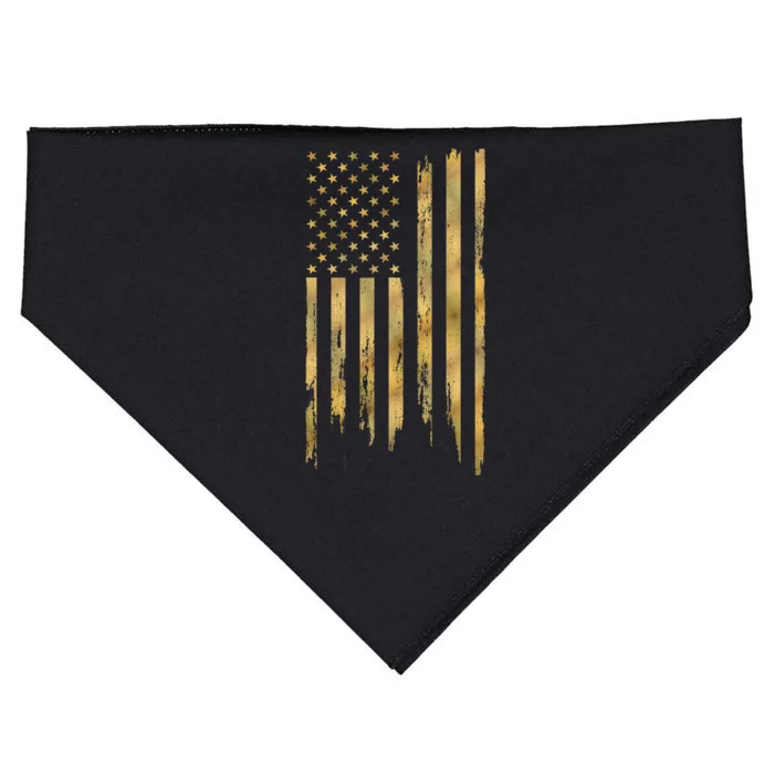 Gold American Flag Limited Addition USA-Made Doggie Bandana