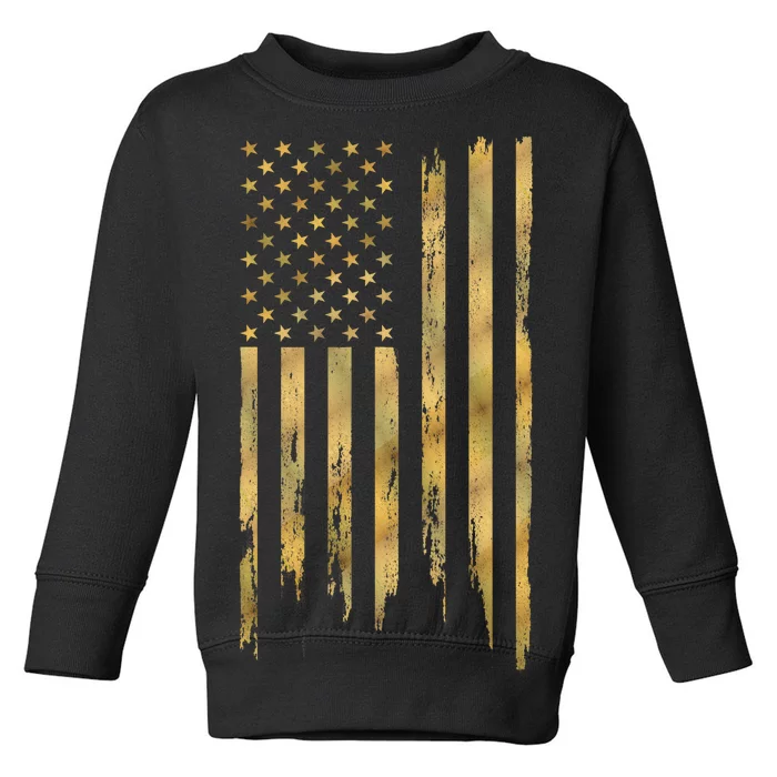 Gold American Flag Limited Addition Toddler Sweatshirt