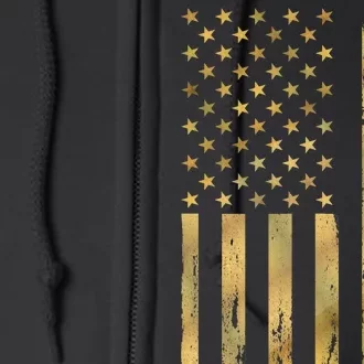 Gold American Flag Limited Addition Full Zip Hoodie