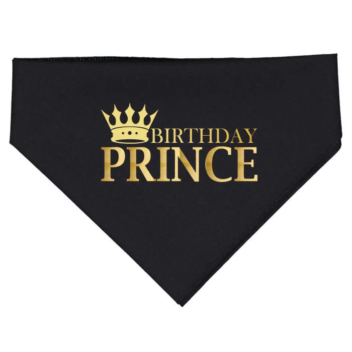 Gold Birthday Prince Limited Edition USA-Made Doggie Bandana