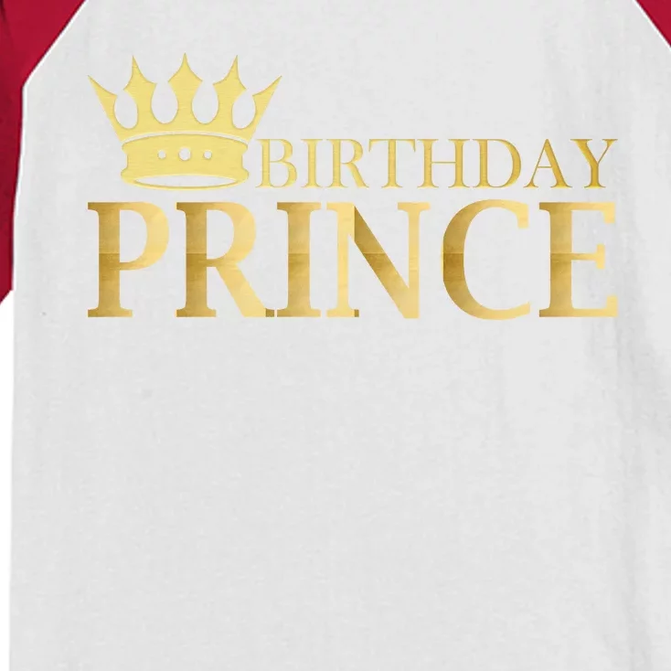 Gold Birthday Prince Limited Edition Kids Colorblock Raglan Jersey