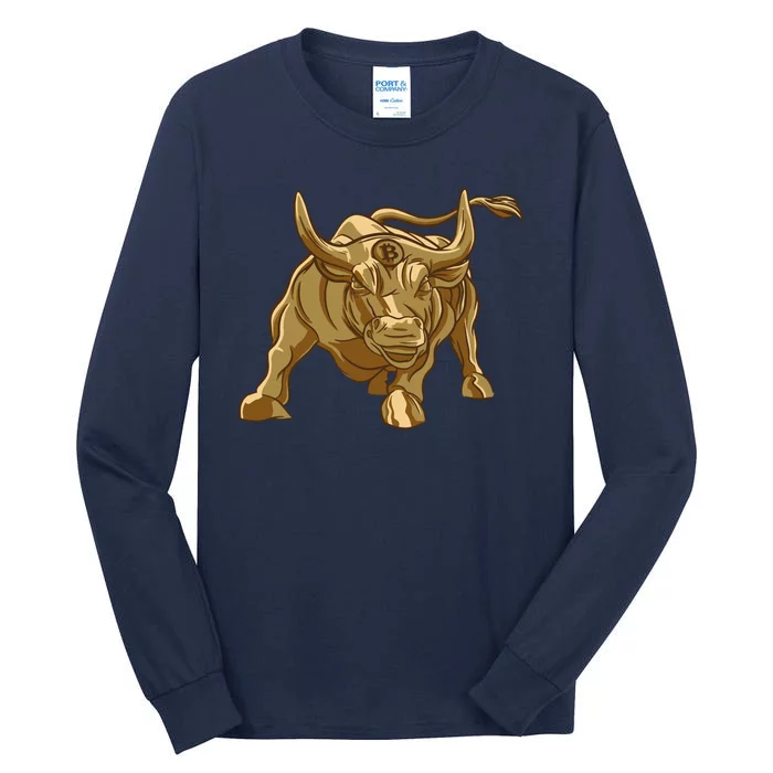 Gold Bitcoin Bull Tall Long Sleeve T-Shirt