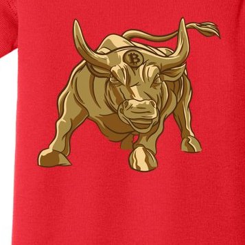 Gold Bitcoin Bull Baby Bodysuit