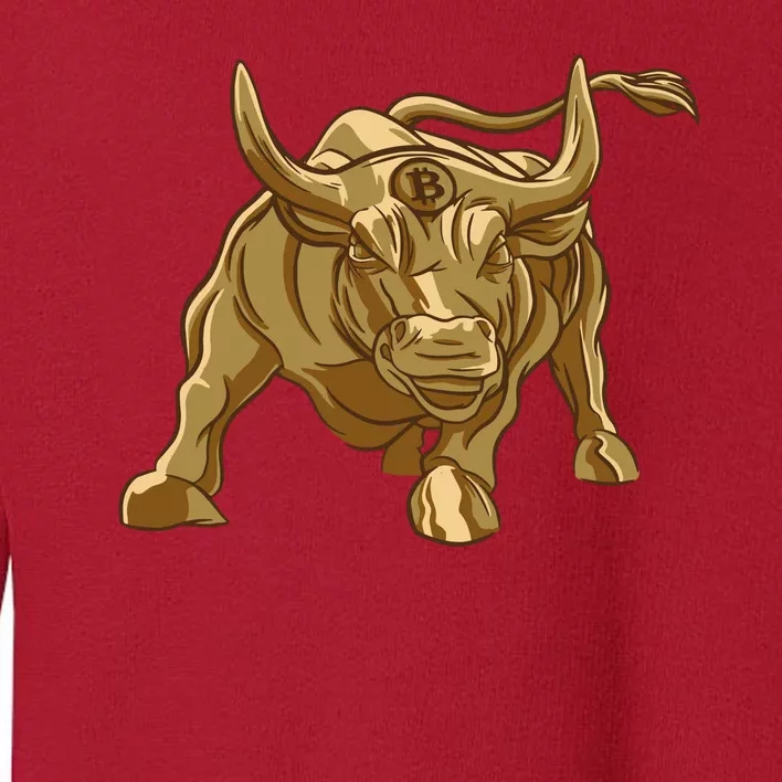 Gold Bitcoin Bull Toddler Sweatshirt