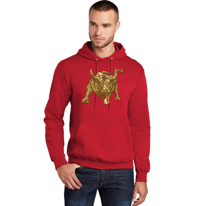 Gold Bitcoin Bull Tall Hoodie