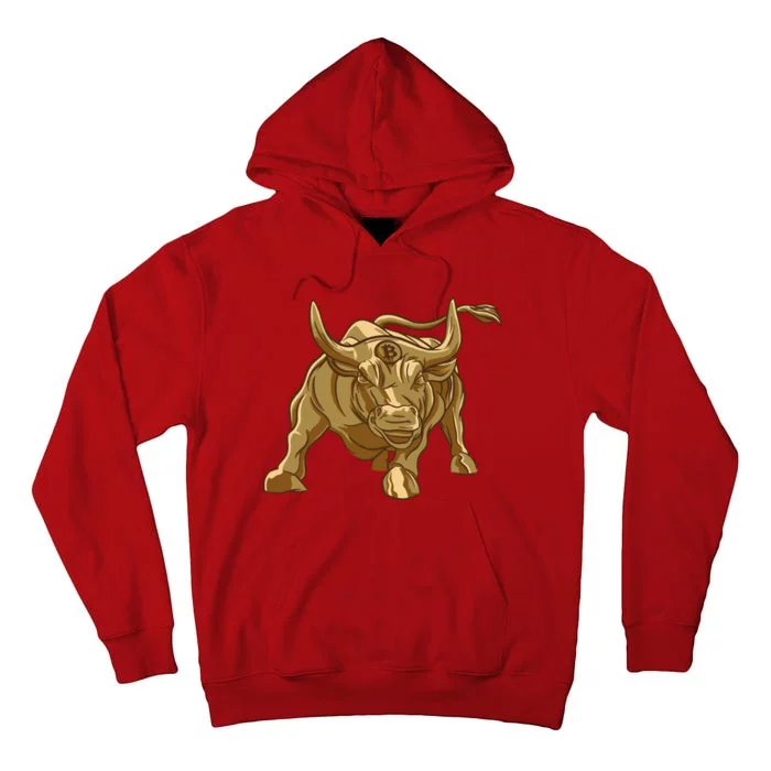 Gold Bitcoin Bull Tall Hoodie