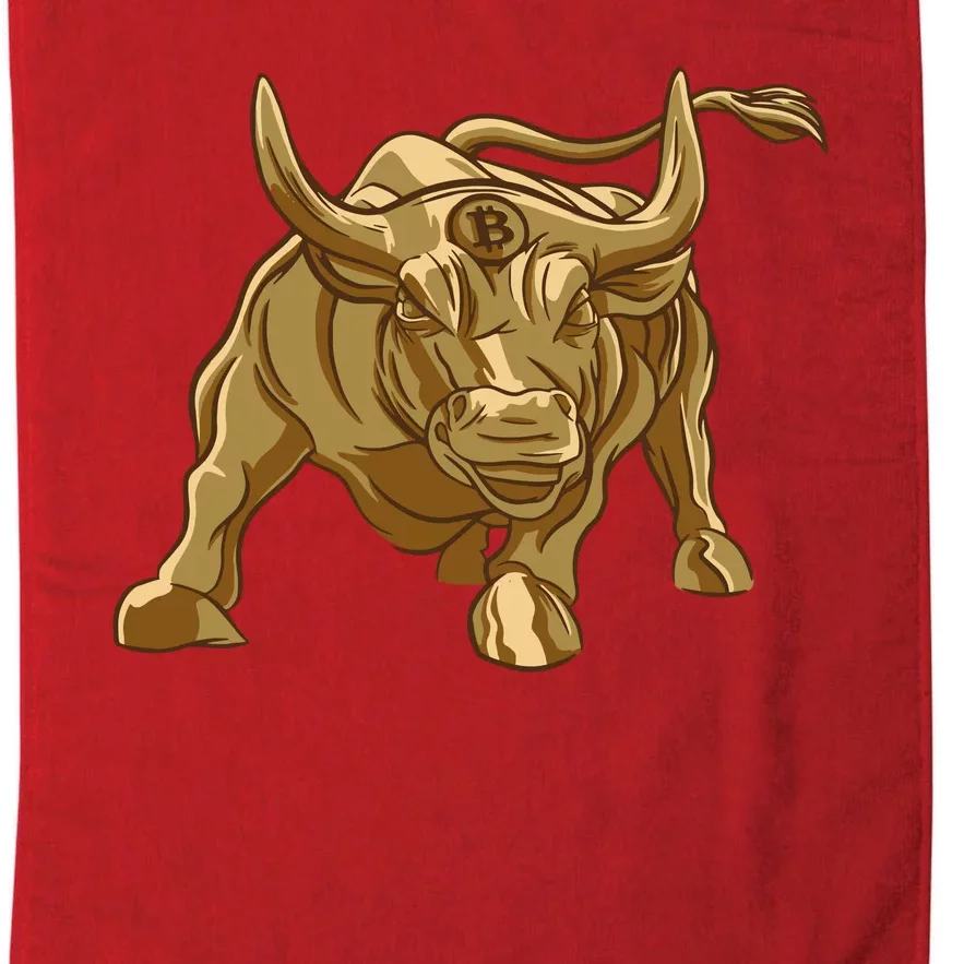 Gold Bitcoin Bull Platinum Collection Golf Towel