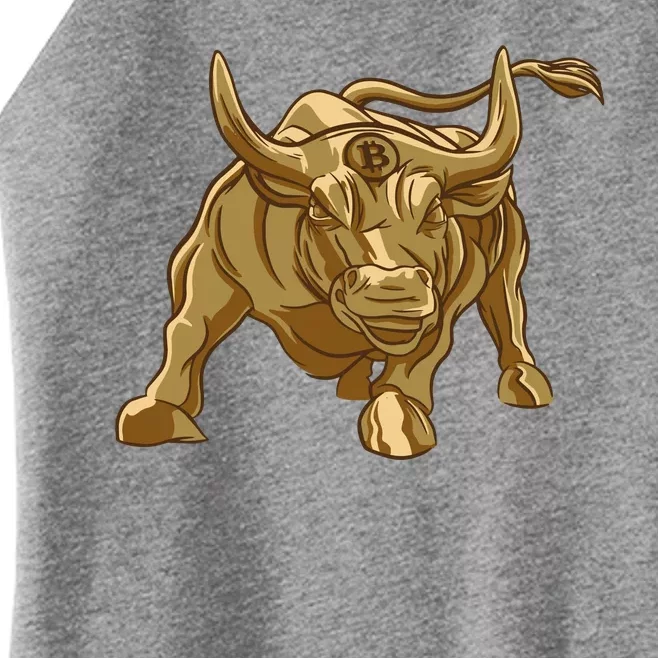 Gold Bitcoin Bull Women’s Perfect Tri Rocker Tank