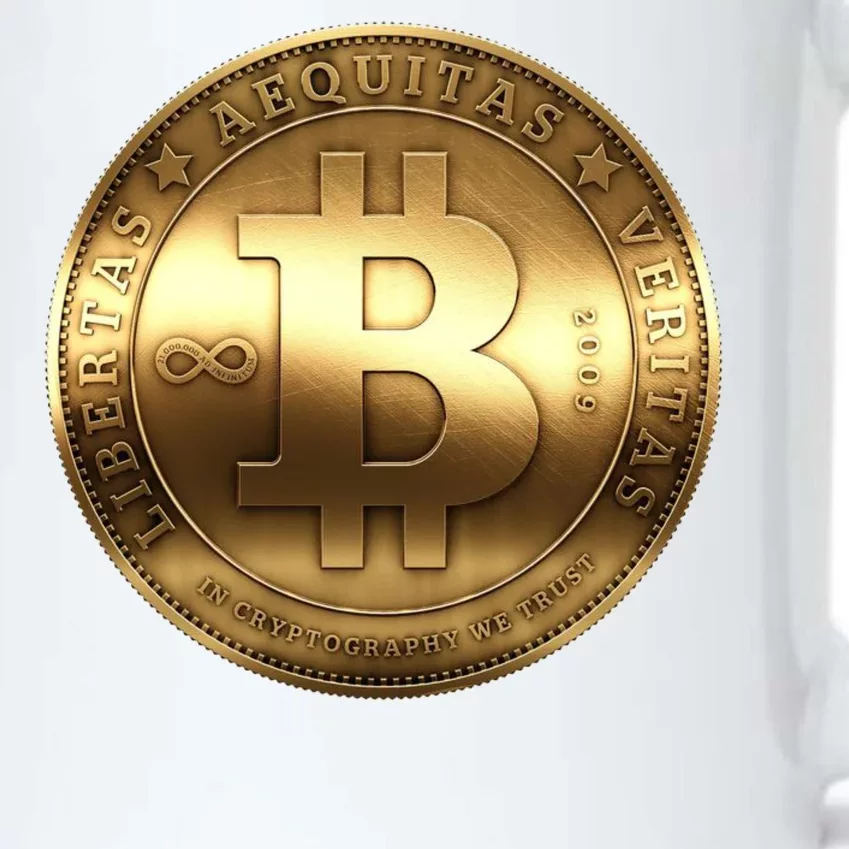 Gold Bitcoin Crypto Currency Black Color Changing Mug