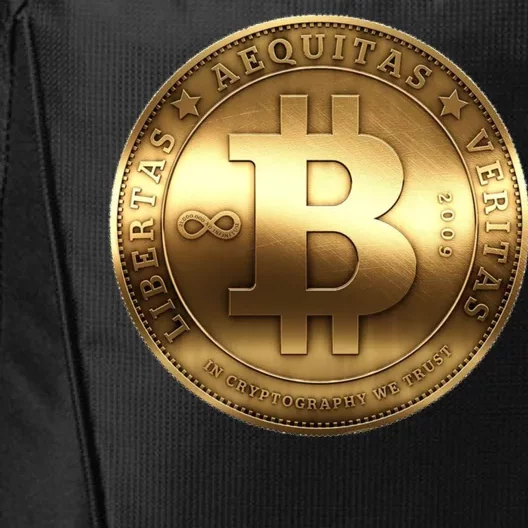 Gold Bitcoin Crypto Currency City Backpack