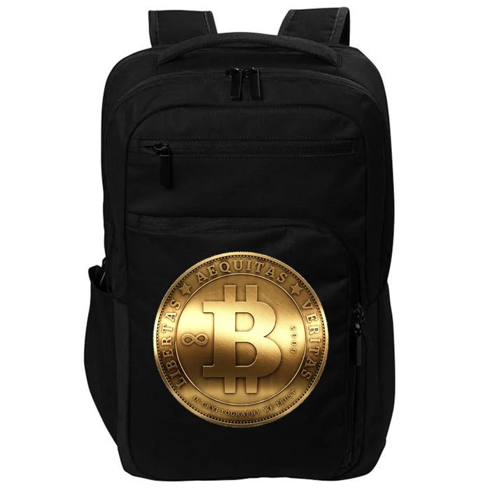 Gold Bitcoin Crypto Currency Impact Tech Backpack