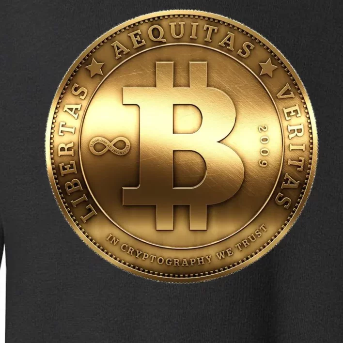 Gold Bitcoin Crypto Currency Toddler Sweatshirt