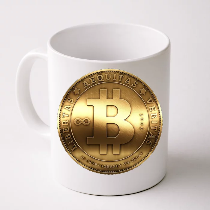 Gold Bitcoin Crypto Currency Front & Back Coffee Mug