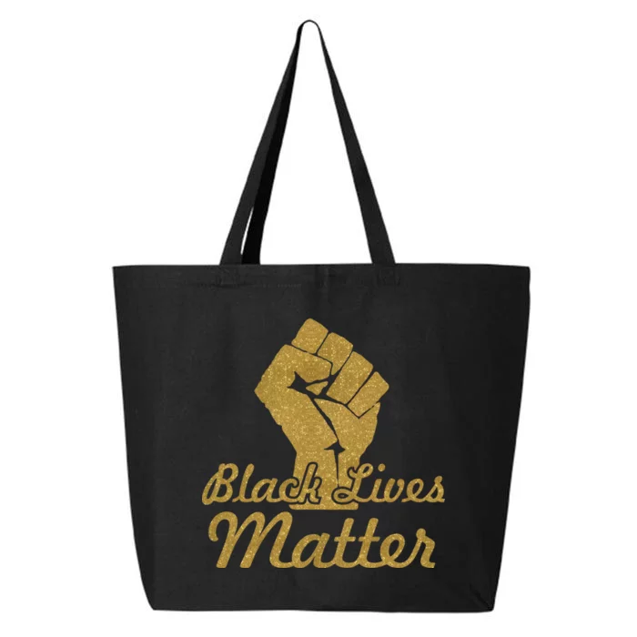 Gold Black Lives Matter Fist Logo 25L Jumbo Tote