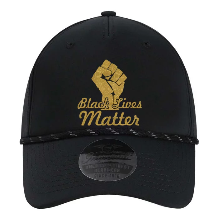 Gold Black Lives Matter Fist Logo Performance The Dyno Cap