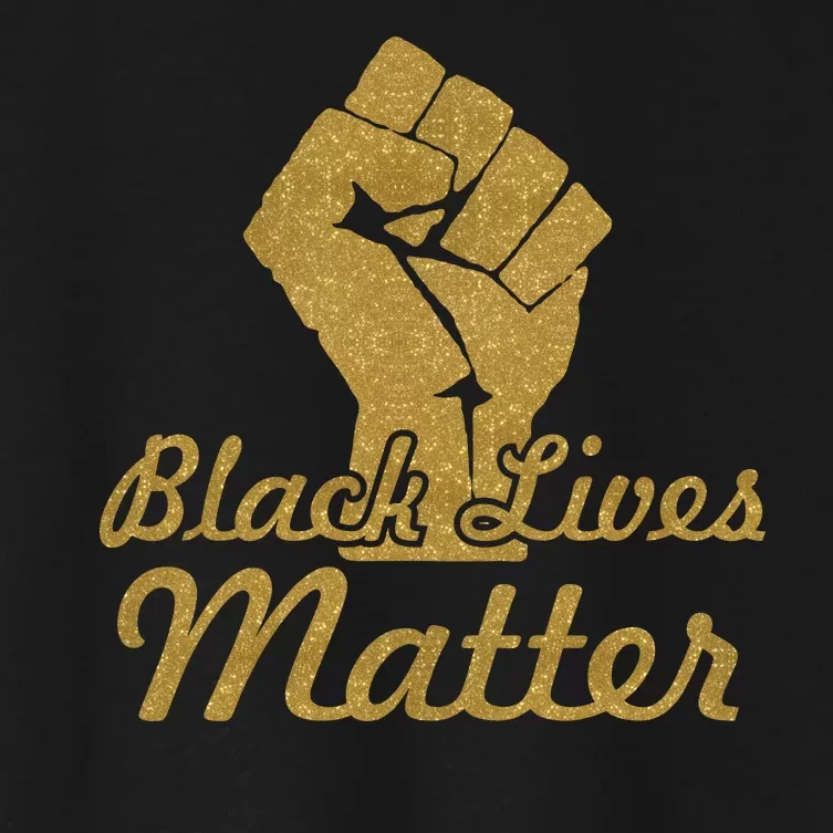 Gold Black Lives Matter Fist Logo Women's Crop Top Tee