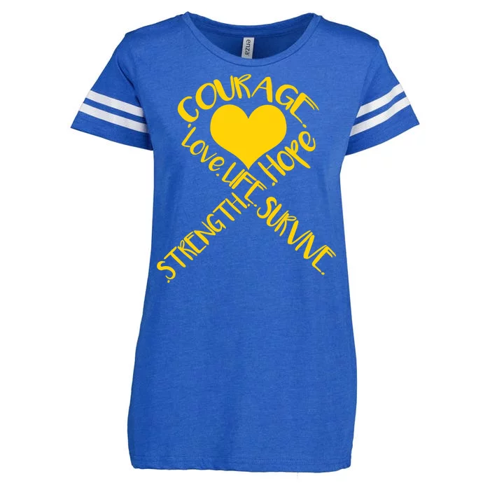 Gold Ribbon Of Words Tribute Enza Ladies Jersey Football T-Shirt