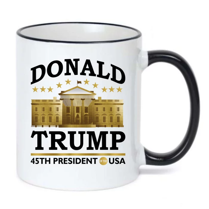 Gold White House Donald Trump 45th President Black Color Changing Mug