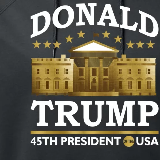 Gold White House Donald Trump 45th President Performance Fleece Hoodie