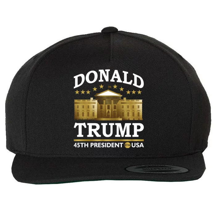 Gold White House Donald Trump 45th President Wool Snapback Cap