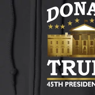 Gold White House Donald Trump 45th President Full Zip Hoodie