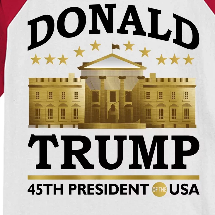 Gold White House Donald Trump 45th President Kids Colorblock Raglan Jersey