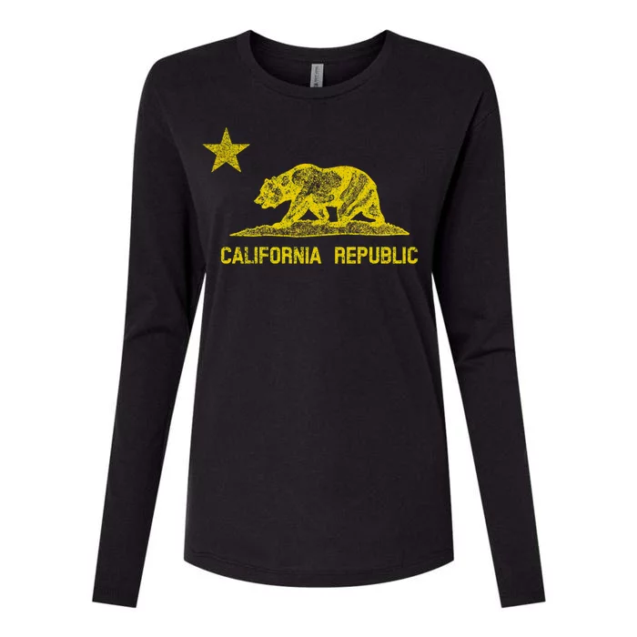 Golden California Republic Bear Flag Womens Cotton Relaxed Long Sleeve T-Shirt