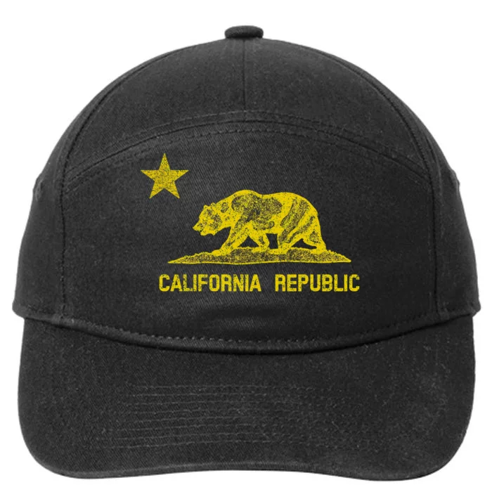 Golden California Republic Bear Flag 7-Panel Snapback Hat