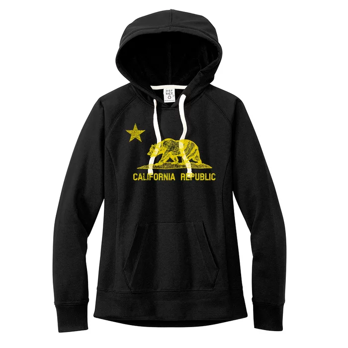 Golden California Republic Bear Flag Women's Fleece Hoodie