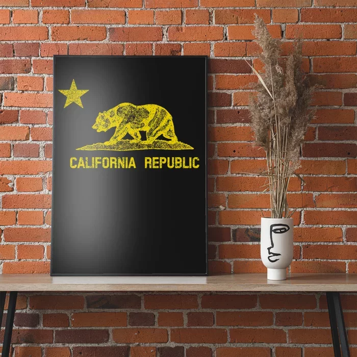 Golden California Republic Bear Flag Poster