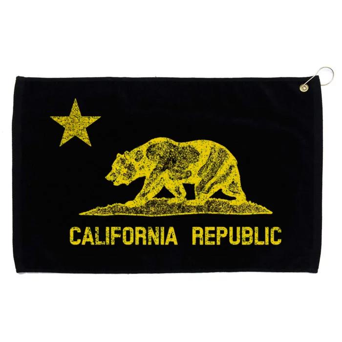 Golden California Republic Bear Flag Grommeted Golf Towel