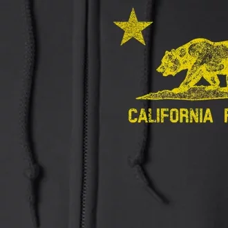 Golden California Republic Bear Flag Full Zip Hoodie