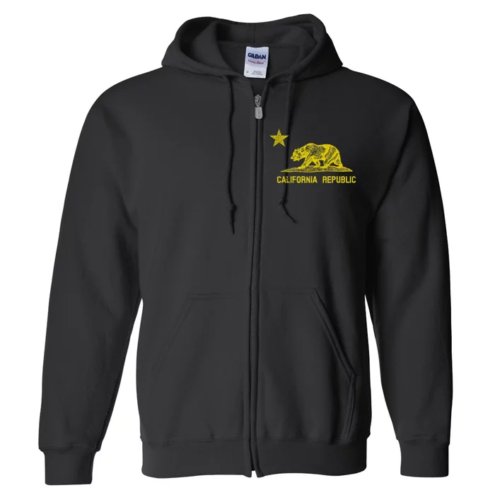 Golden California Republic Bear Flag Full Zip Hoodie