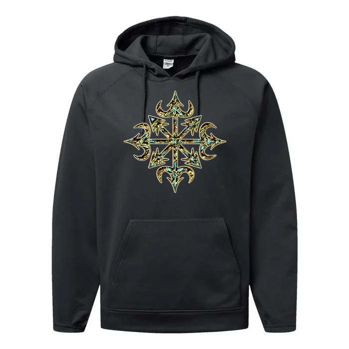 Golden Chaos Star Performance Fleece Hoodie