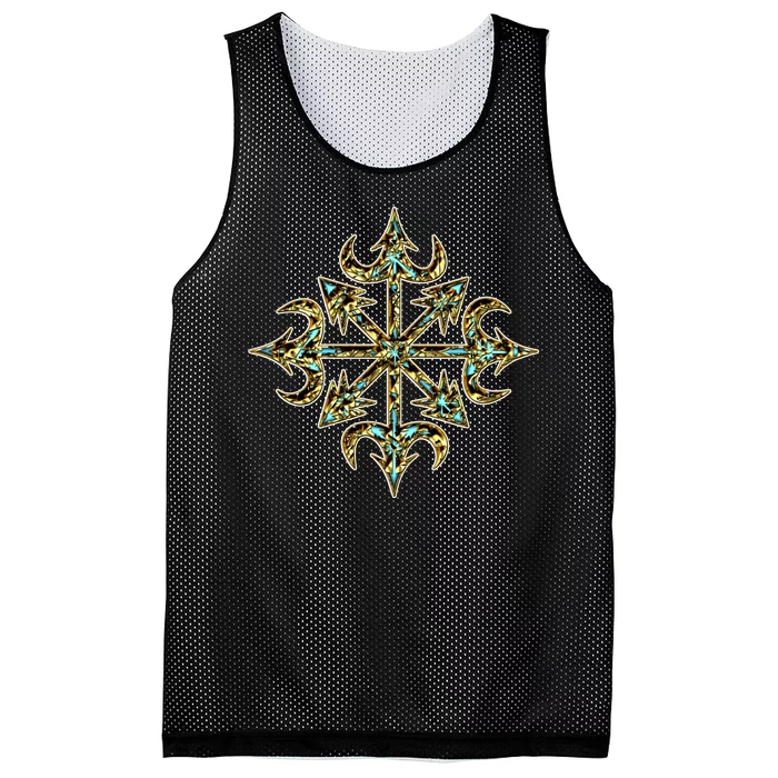 Golden Chaos Star Mesh Reversible Basketball Jersey Tank